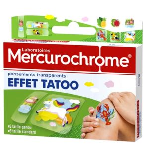 Pansements Transparents Effet Tatoo - 12 Unités Mercurochrome