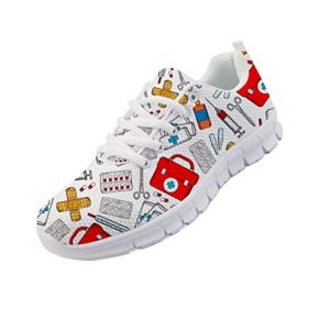 Chaqlin Women's Lace-Up Outdoor Nurse Lightweight and Comfortable Sneakers