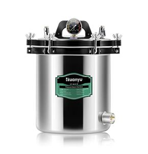 Huanyu Autoclave 18L avec valve de dégonflage et valve de sécurité Autoclave à vapeur anti-brûlure sèche Stérilisateur à vapeur haute press...