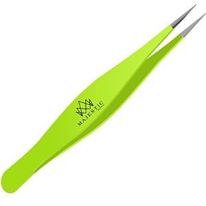 Majestic Bombay Surgical Tweezers for Ingrown Hairs - Precision Pointed Tweezers for Splinters, Ticks, and More...