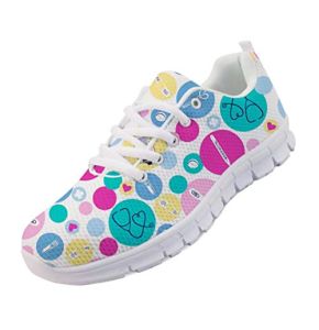 Chaqlin Nurse Casual Sneaker Soft Lace-Up Shoes for Women Cute Flats Trainers Size 40