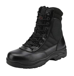 NORTIV 8 Men's High Military Boots Winter Tactical Combat Durable Hiking Shoes Black Trooper Size 41EU/8US