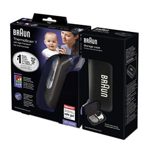 Braun ThermoScan 7 thermomètre auriculaire avec Age Precision - Black Edition et Braun Boitier de Protection pour Thermometre Braun ThermoScan 7 thermomètre auriculaire avec Age Precision - Black Edition et Braun Boitier de Protection pour Thermometre