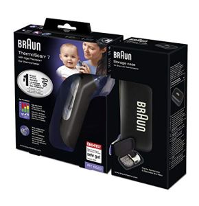 Braun ThermoScan 7 thermomètre auriculaire avec Age Precision - Black Edition et Braun Boitier de Protection pour Thermometre