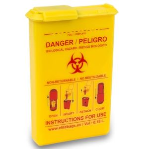 Elite Bags QVM-00077/02 - Yellow Pocket Biohazard Container