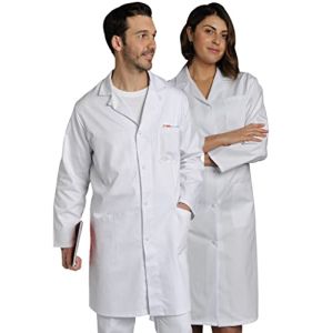 SNV Blouse 100% Coton Blanc Pharmacie, Hôpital, Laboratoire - Manches Longues Femme/Homme Convient Également Aux Étudiants