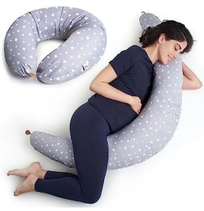 Niimo Coussin d'allaitement et de Grossesse pour Dormir Multifonctionnel Reducteur Oreiller de Corps Femme Enceinte Alpha XXL Housse 100% Cotton Amovible (Gris-Etoiles Blanc) Niimo Coussin d'allaitement et de Grossesse pour Dormir Multifonctionnel Reducteur Oreiller de Corps Femme Enceinte Alpha XXL Housse 100% Cotton Amovible (Gris-Etoiles Blanc)