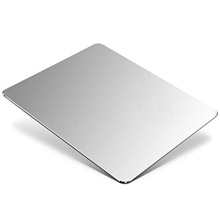 Tapis de Souris en Aluminium en Métal, Ultra mince Anti-dérapant étanche alliage d'aluminium Surface et PU cuir, Mouse Pad Contrôle Rapide et p...