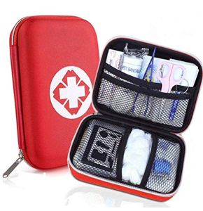 Zimohe Mini First Aid Kit Complete Medical Box for Car Travel Office Hiking Sports Home Business (Red)