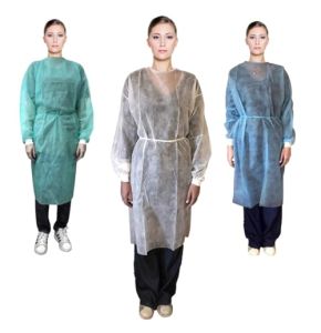Disposable TNT Blouses 30g / M2, Professional Disposable Gowns with Pure Cotton Cuffs