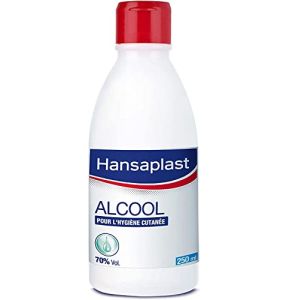 Hansaplast Antiseptique Alcool 70% Volume (1 x 250 ml), Alcool modifié pour désinfection cutanée, Solution désinfectante pour petites plaies superficielles Hansaplast Antiseptique Alcool 70% Volume (1 x 250 ml), Alcool modifié pour désinfection cutanée, Solution désinfectante pour petites plaies superficielles