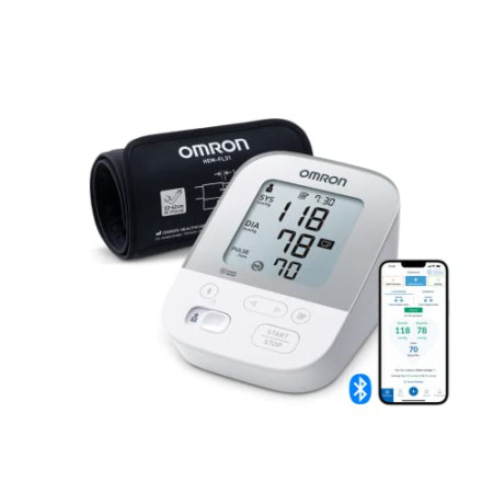 OMRON X4 Smart moniteur de tension artérielle Bluetooth– Tensiomètre bras, validé cliniquement, avec détection des pulsation cardiaques irré...