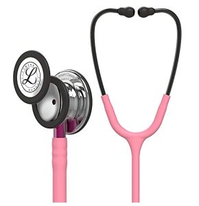 3M Littmann Stéthoscope de Surveillance Classic III, Tubulure Rose Nacré, Édition Miroir, Base Rose et Lyre Smoke, 69 cm, 5962