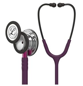 3M Littmann Stéthoscope de Surveillance Classic III, Tubulure Prune, Édition Miroir, Base Rose et Lyre Smoke, 69 cm, 5960