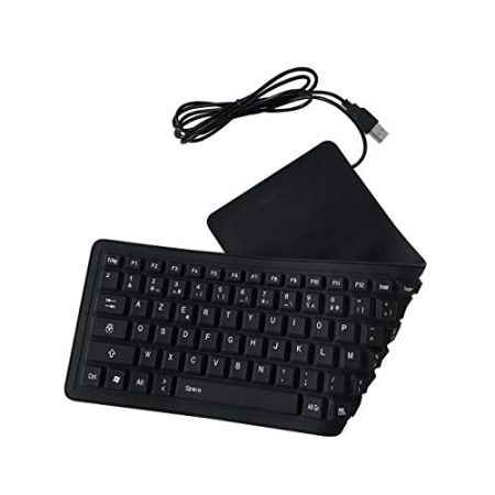 EMEBAY - USB Clavier Français Pliable AZERTY en Silicone 103 Touches, Clavier Souple étanche Compatible avec Ordinateur de Bureau, Ordinateur Por...