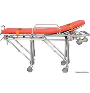 Brancard Pliant de Jambe Automatique de civière d'alliage d'aluminium de Chariot à lit de civière de délivrance d'urgence - contrôle de poignée Gauche et Droite