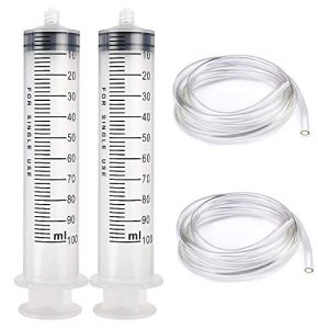 Gebildet 2PCS 100ml Plastique Seringue avec 1m Tube,en Plastique Réutilisable Seringue a Huile Seringue D’alimentation pour Vider les Bocaux de ...