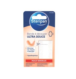 Steripan - Bande à Découper Ultra-Douce - Peaux Sensibles - Micro-Aéré - Support Non-Tissé - 10 x 6 cm - x10