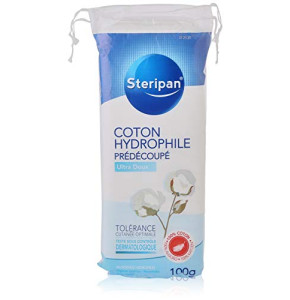 Steripan - Coton Hydrophile Dermatologique Prédécoupé - Ultra Doux - Tolérance Cutanée Optimale - 100% coton - Testé Sous Contrôle Dermatolo...