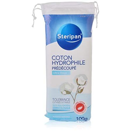 Steripan - Coton Hydrophile Dermatologique Prédécoupé - Ultra Doux - Tolérance Cutanée Optimale - 100% coton - Testé Sous Contrôle Dermatolo...