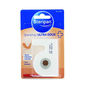 Steripan - Sparadrap Ultra Doux - Haute Tolérance Cutanée - Avec Dévidoir - Peaux Sensibles - 2,5 cm x 5 m