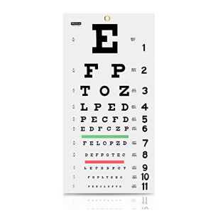 Eye Chart, Snellen Eye Chart, Wall Chart, Eye Charts for Eye Exams 20 feet 11 X 22 in.