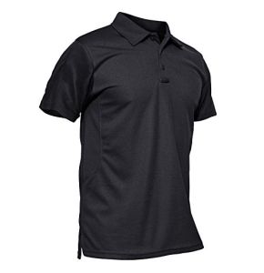 KEFITEVD Men's Quick-Dry Polo Lightweight Short Sleeve Summer Golf T-Shirt, Black, XL