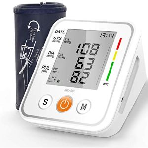 NWOUIIAY Electronic Arm Blood Pressure Monitor with 2 * 99 Memory Spaces LCD Screen and Adjustable Cuff 22-42 cm