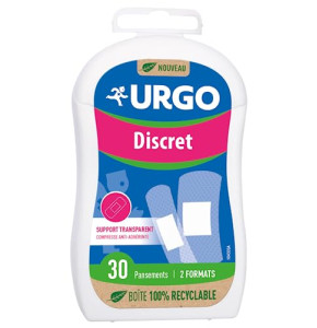 Urgo - Pansements Discret - Transparent et ultra-fin - 2 formats - 30 pansements