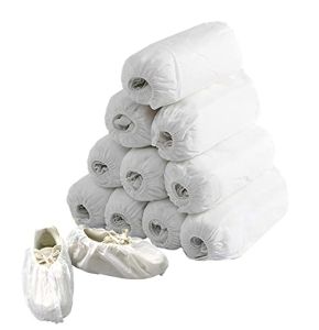 Fashionapple Pack of 100 Disposable Non-Woven Fabric Shoe Covers for Carpet Cleaning, Floor Protection - White