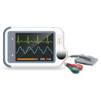 ViATOM Checkme Lite Plus ECG Professionnel Portable avec Oxymètre de pouls, Enregistrement Simultané de 20s d'ECG et de SpO2, Oxymètre pour Béb...