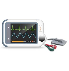 ViATOM Checkme Lite Plus ECG Professionnel Portable avec Oxymètre de pouls, Enregistrement Simultané de 20s d'ECG et de SpO2, Oxymètre pour Béb...