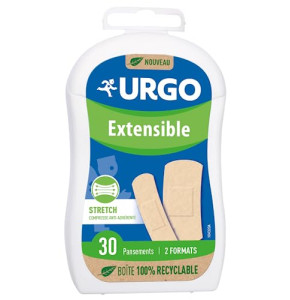 Urgo - Pansements - Extensible Strech - Compresse anti-adhérente - Boîte de 30 pansements