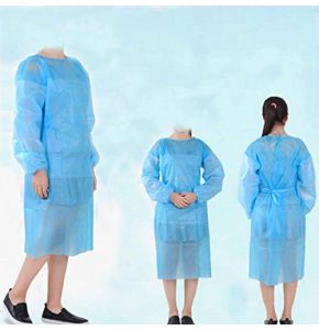 Acidea Pack of 10 Disposable Blue Aprons for Professionals