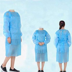 Acidea Pack of 10 Disposable Blue Aprons for Professionals