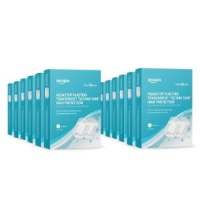 Amazon Basic Care - Pansements étanches (« seconde peau » transparente à haute protection), 60 Unités (12 lot de 5) - 7,5 x 5 cm