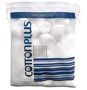 Cotton Plus BATUFFOLI 40 pcs. - LIGNE MÉDICALE | 100% pur coton hydrophile cardé pour usage médical | Doux et absorbant.