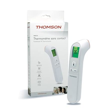 Thomson Thermo FH2 Non-Contact Thermometer - Quick Measurement - Fever Alarm - Backlit LCD with 3 Colors