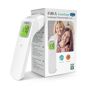 FORA IR42 Thermomètre frontal clinique infrarouge sans contact multifonction, adapté pour les bébés et les adultes, mesure instantanée et précise, avec alarme de fièvre et fonction de rappel.