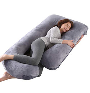 Multifunctional U-shaped Pregnancy Cushion with Velour Cover