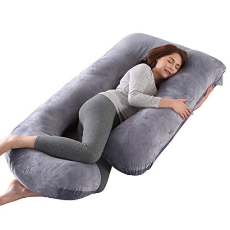 Multifunctional U-shaped Pregnancy Cushion with Velour Cover