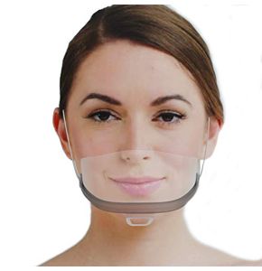 Urhome 10pcs Visière de Protection Réutilisable en Transparent - Couvre Bouche et Nez Facial - Protection Visage Anti-Salive Anti-Eclaboussure