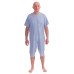 FERRUCCI Pyjama Tuton Santé Confort à Manches Courtes Pantalon Court 1 Fermeture Épaule Fermeture Éclair Derrière Dos (Azur, L)