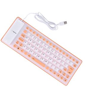 OSALADI 85 Touches Clavier en Silicone Pliable Étanche Ultra-Mince Clavier Silencieux USB Clavier Filaire pour Ordinateur Portable Ordinateur Portable