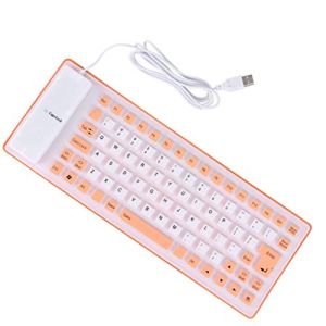OSALADI 85-Key Foldable Silicone Waterproof Ultra-Thin Quiet USB Wired Keyboard for Laptop and Desktop