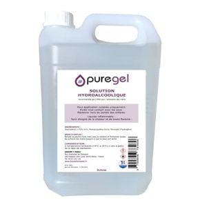 BeautyfulCenter | Puregel | Hydroalcoholic Hand Solution 5 Liters, Hand Disinfectant Lotion - Made in France