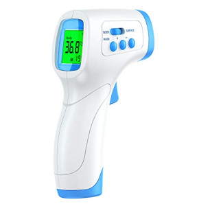 KKmier Adult Forehead Thermometer - LCD Display - Non-Contact - Fever Alert - Memory Function