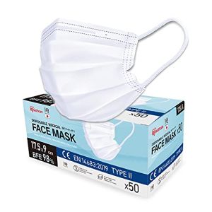 Iris Ohyama, Lot de 50 Masques Chirurgaux Jetables Taille L