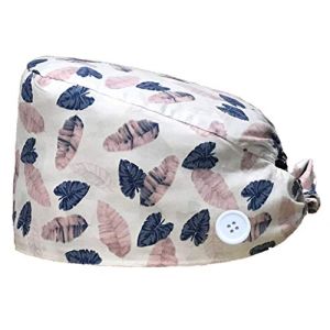 Crazy Bean Calot Chirurgien Unisexe Ajustable Respirant en Coton - Imprimé Fleuri