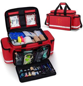 Trunab Sac Médical Premier Secours D'urgence Vide Rouge, Sac pour Emergency Professionnelles Sac Médical de Rangement avec Diviseurs Intérieurs ...